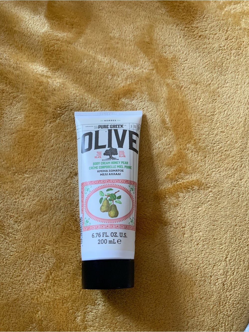 Korres Pure Greek Olive Body Cream Honey Pear Brand New - Picture 2 of 3